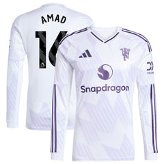 Adidas Amad Diallo Manchester United 2025/26 Away Replica Long Sleeve Player Jerseys - White