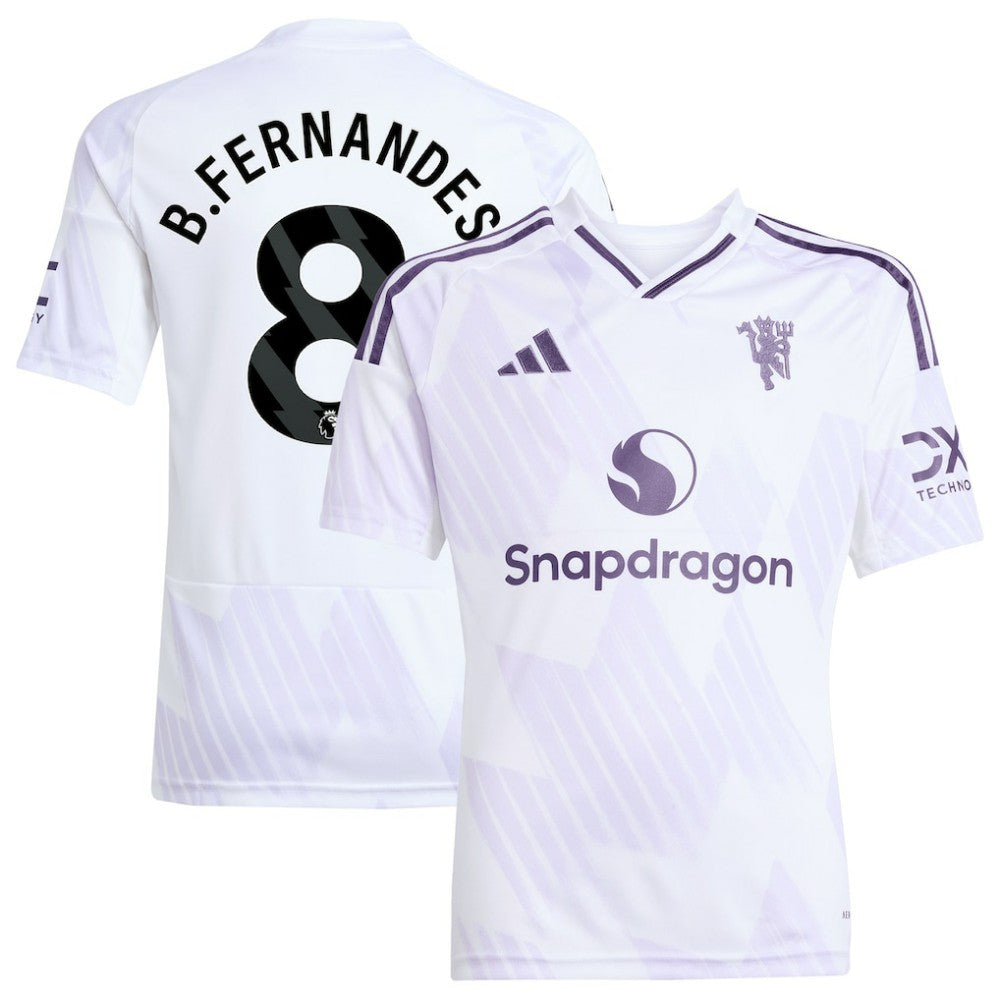 Adidas Bruno Fernandes Manchester United Youth 2025/26 Away Replica Player Jerseys - White