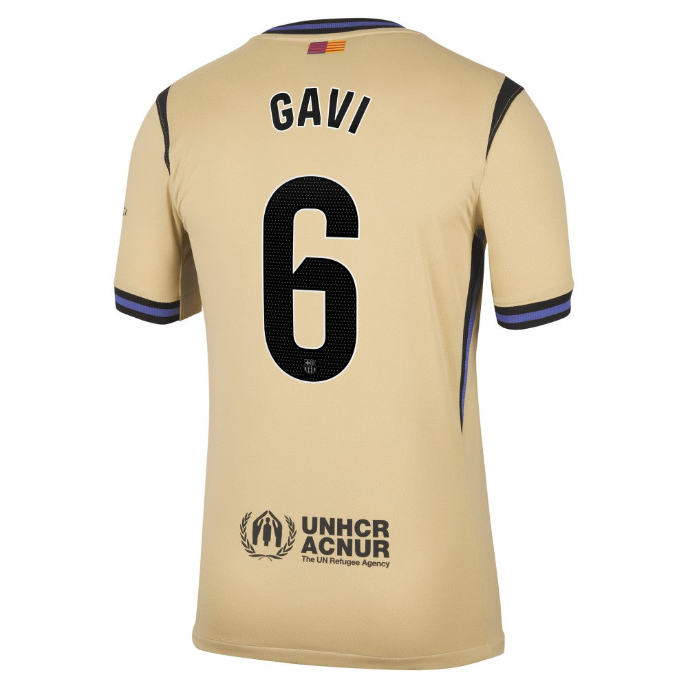 Nike Gavi Barcelona 2025/26 Away Stadium Replica Jerseys - Gold