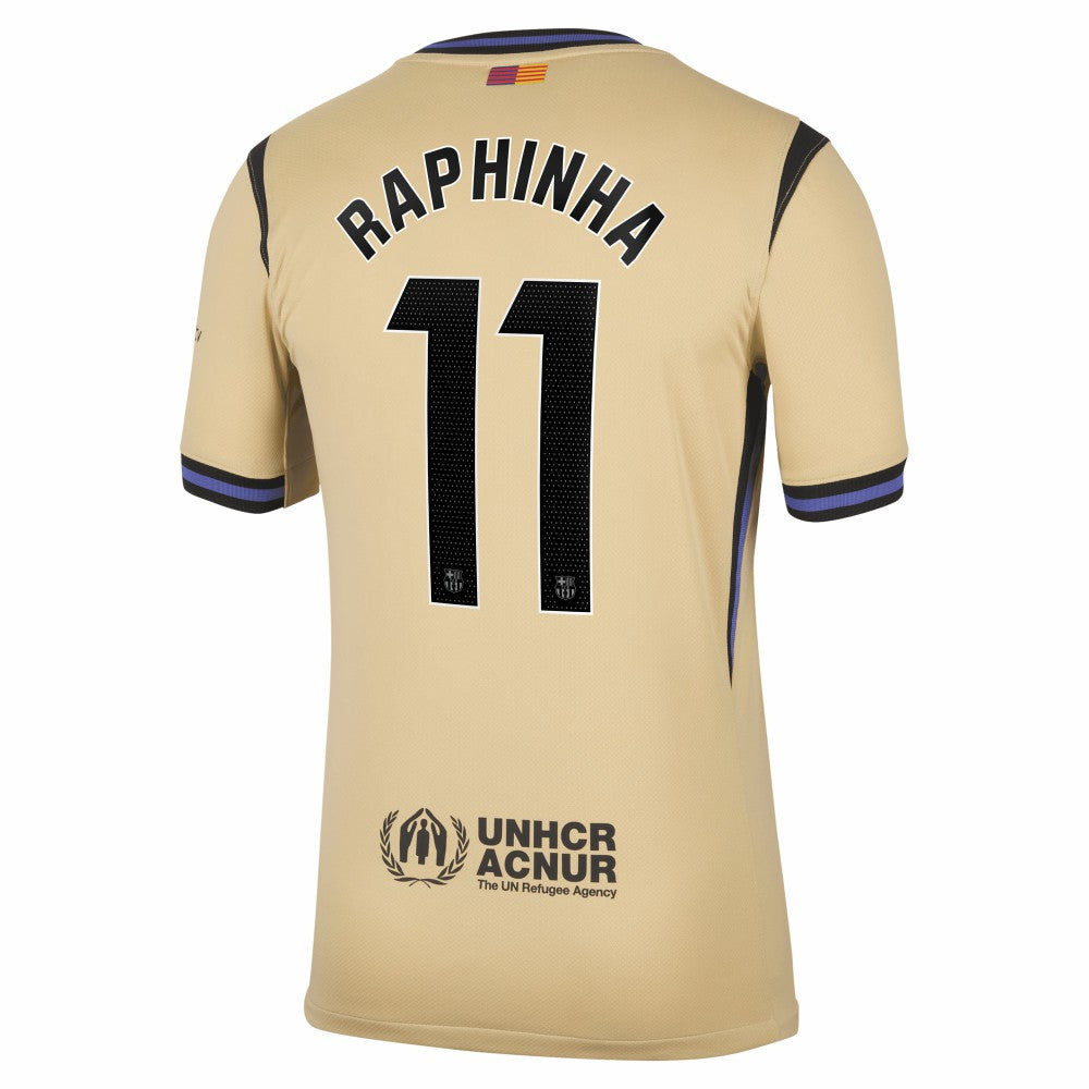 Nike Raphinha Barcelona 2025/26 Away Stadium Replica Jerseys - Gold