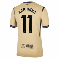 Nike Raphinha Barcelona 2025/26 Away Stadium Replica Jerseys - Gold