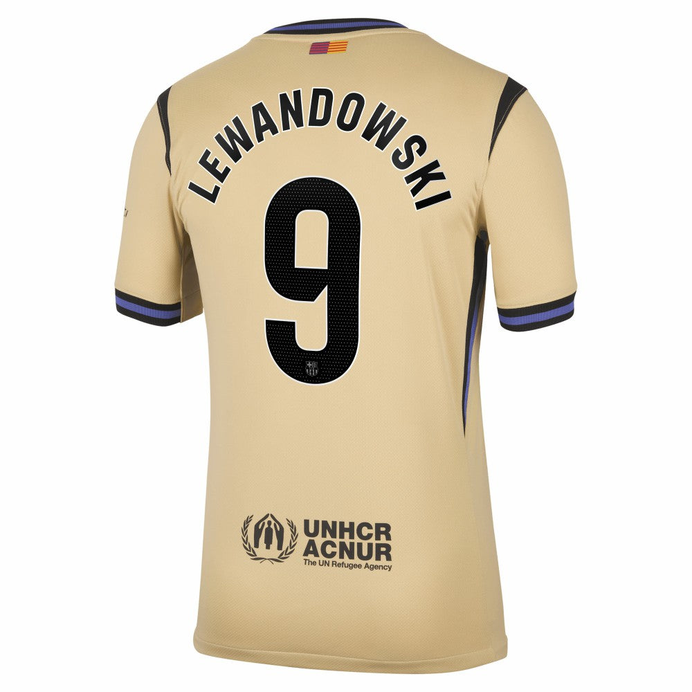 Nike Robert Lewandowski Barcelona 2025/26 Away Stadium Replica Jerseys - Gold