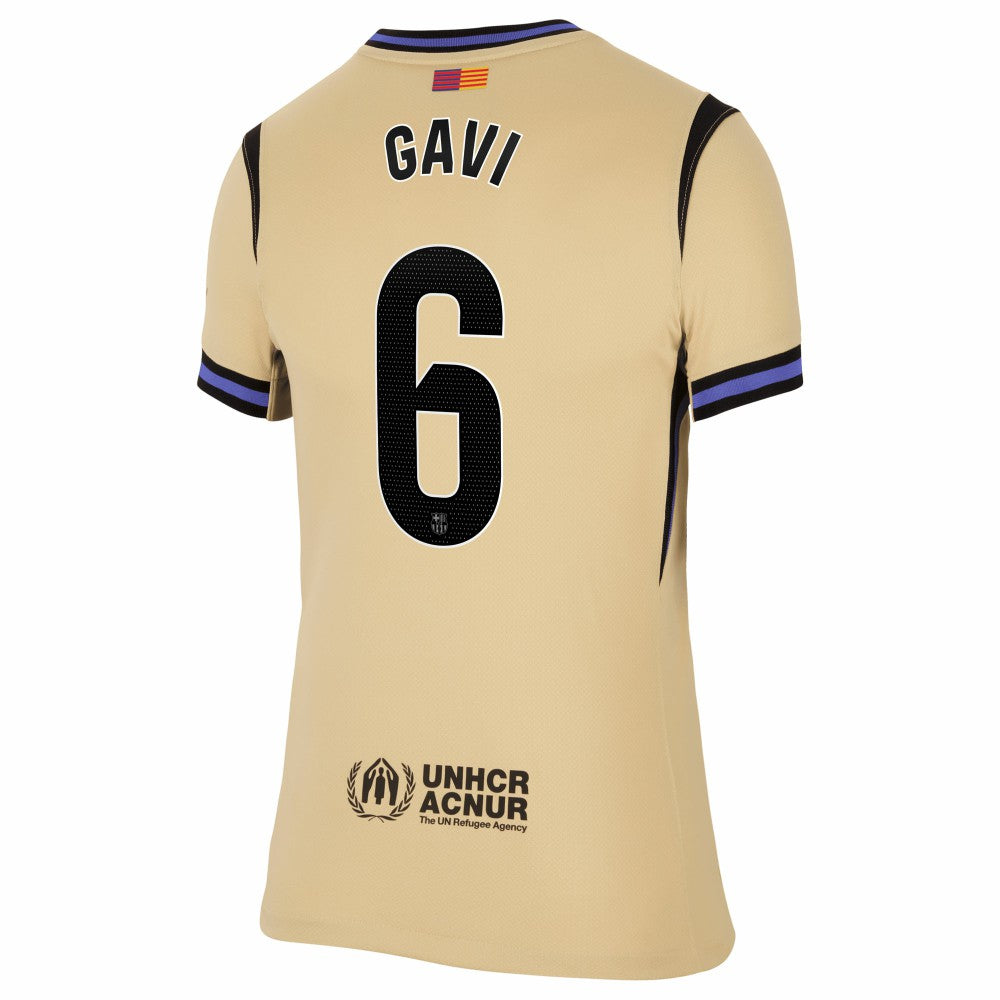 Nike Gavi Barcelona Women's 2025/26 Away Stadium Replica Jerseys - Gold