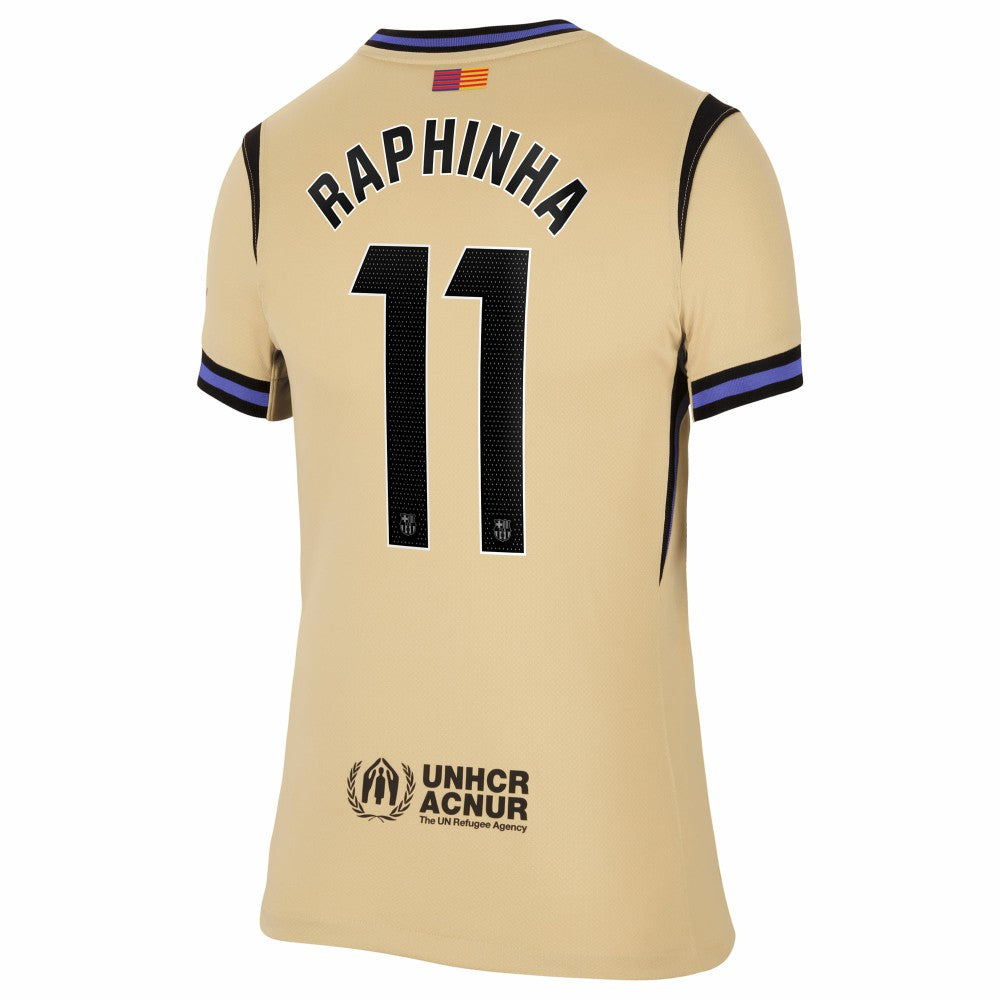 Nike Raphinha Barcelona Women's 2025/26 Away Stadium Replica Jerseys - Gold