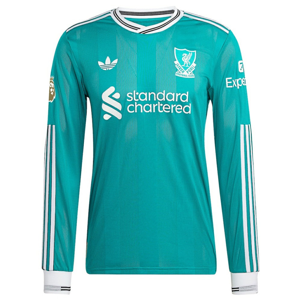 Adidas Liverpool 2025/26 Third Long Sleeve Custom Jerseys - Green