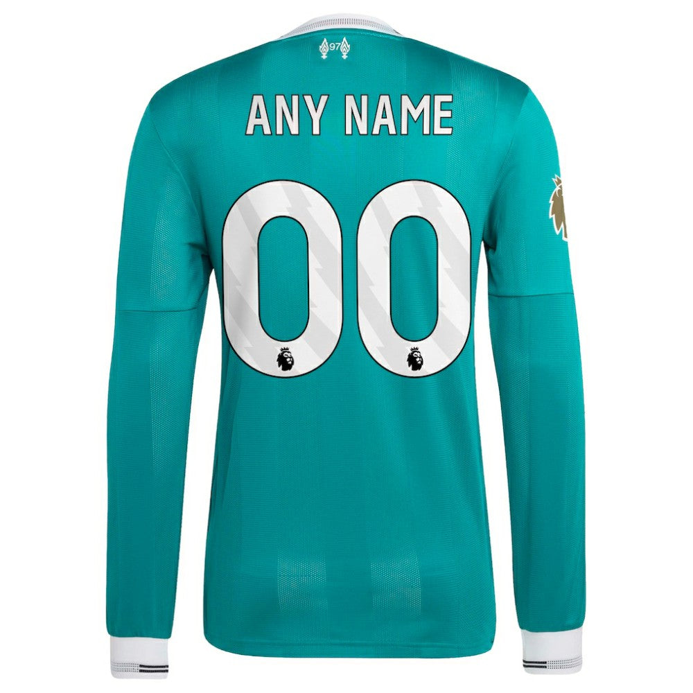 Adidas Liverpool 2025/26 Third Long Sleeve Custom Jerseys - Green