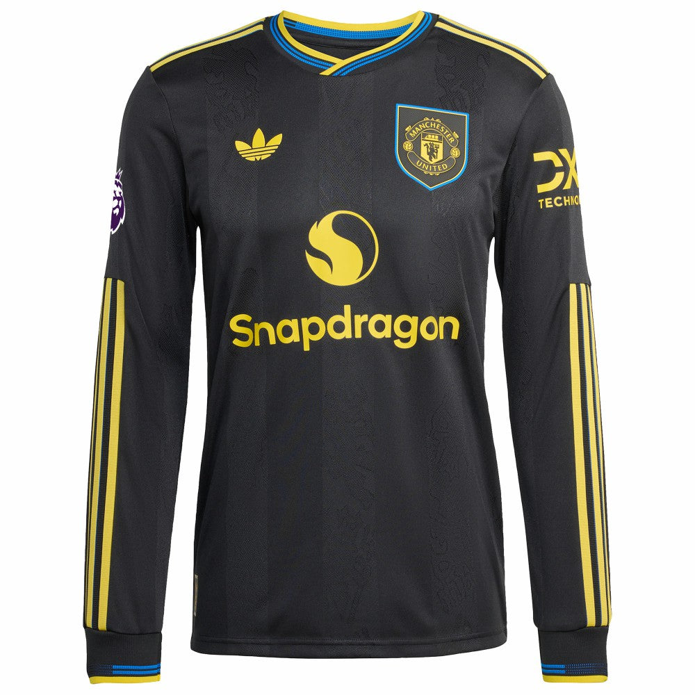 Adidas Manchester United 2025/26 Third Long Sleeve Custom Jerseys - Black