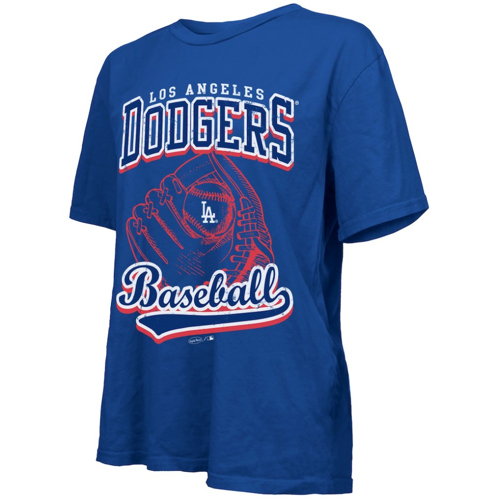Los Angeles Dodgers Majestic Threads Women's Oversized First Base T-Shirt Lifestyle