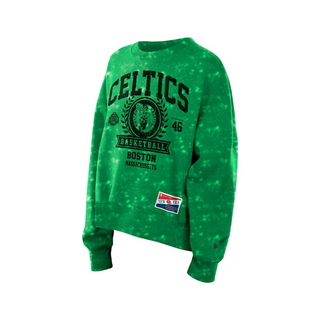 New Era - Boston Celtics Women's Throwback Collection Mineral Wash Crewneck Sweatshirt - Kelly Green