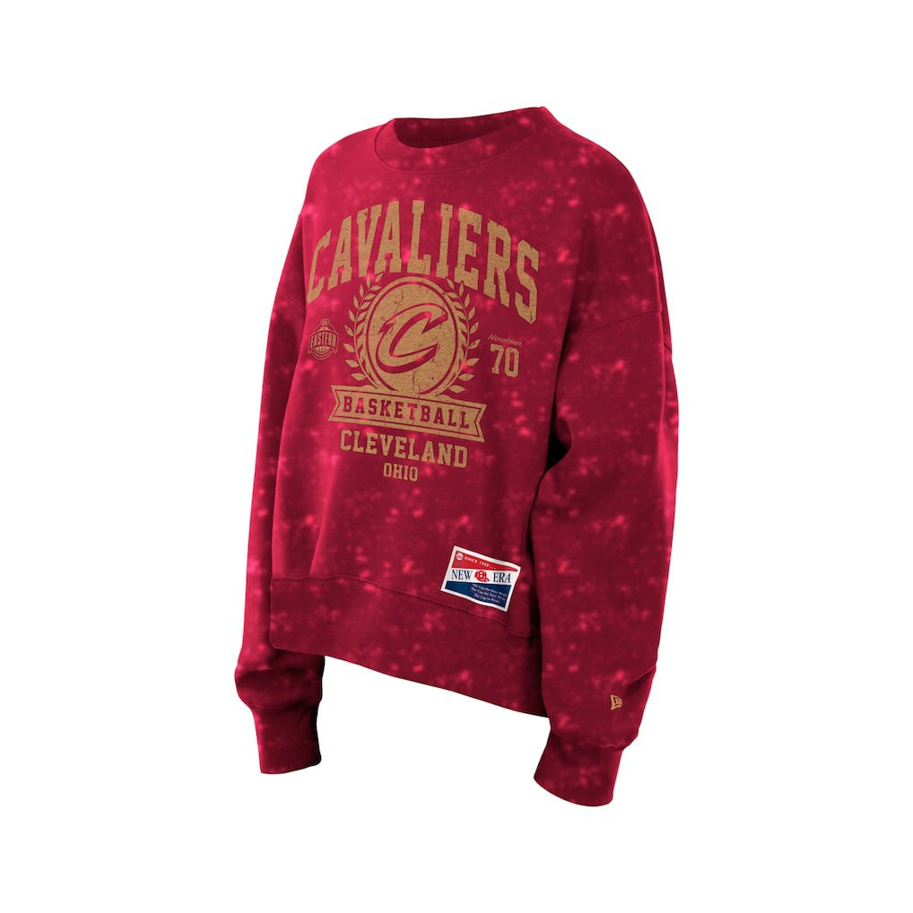 New Era - Cleveland Cavaliers Women's Throwback Collection Mineral Wash Crewneck Sweatshirt - Wine