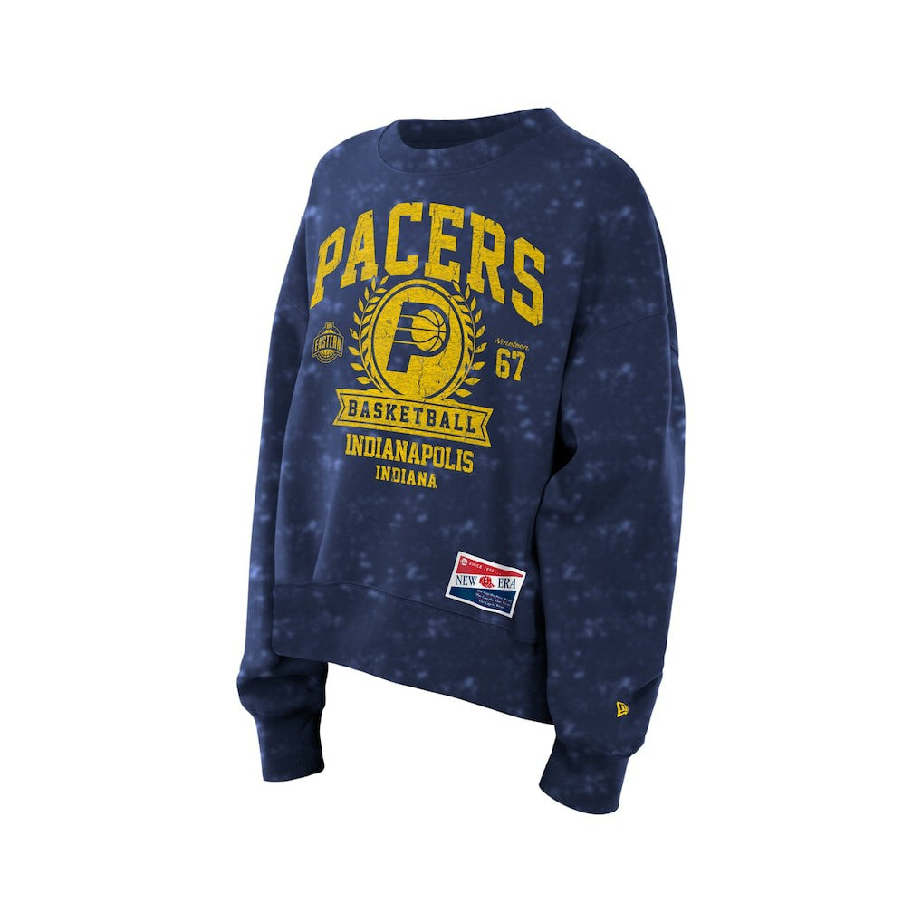 New Era - Indiana Pacers Women's Throwback Collection Mineral Wash Crewneck Sweatshirt - Navy