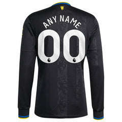 Adidas Manchester United 2025/26 Third Replica Long Sleeve Custom Jerseys - Black