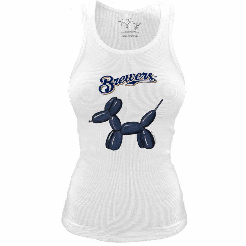 Milwaukee Brewers Tiny Turnip Women's Fitted Balloon Dog Tri-Blend Tank Top On Sale