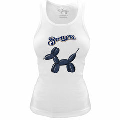Milwaukee Brewers Tiny Turnip Women's Fitted Balloon Dog Tri-Blend Tank Top On Sale