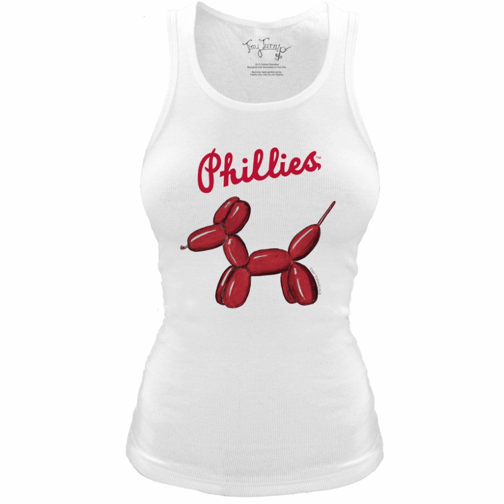 Philadelphia Phillies Tiny Turnip Women's Fitted Balloon Dog Tri-Blend Tank Top Lifestyle