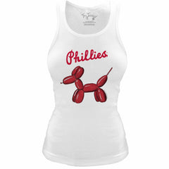 Philadelphia Phillies Tiny Turnip Women's Fitted Balloon Dog Tri-Blend Tank Top Lifestyle