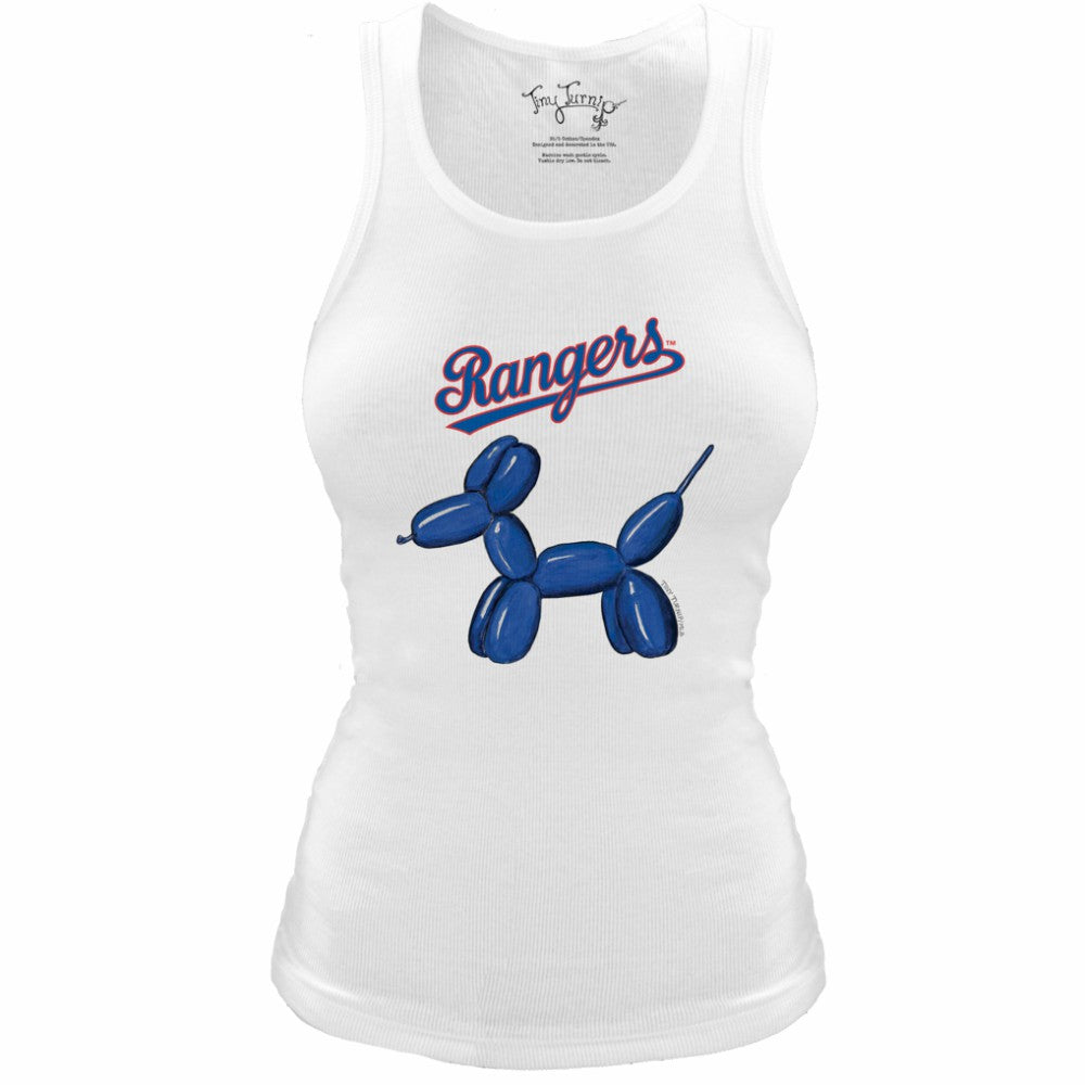 Texas Rangers Tiny Turnip Women's Fitted Balloon Dog Tri-Blend Tank Top Lifestyle