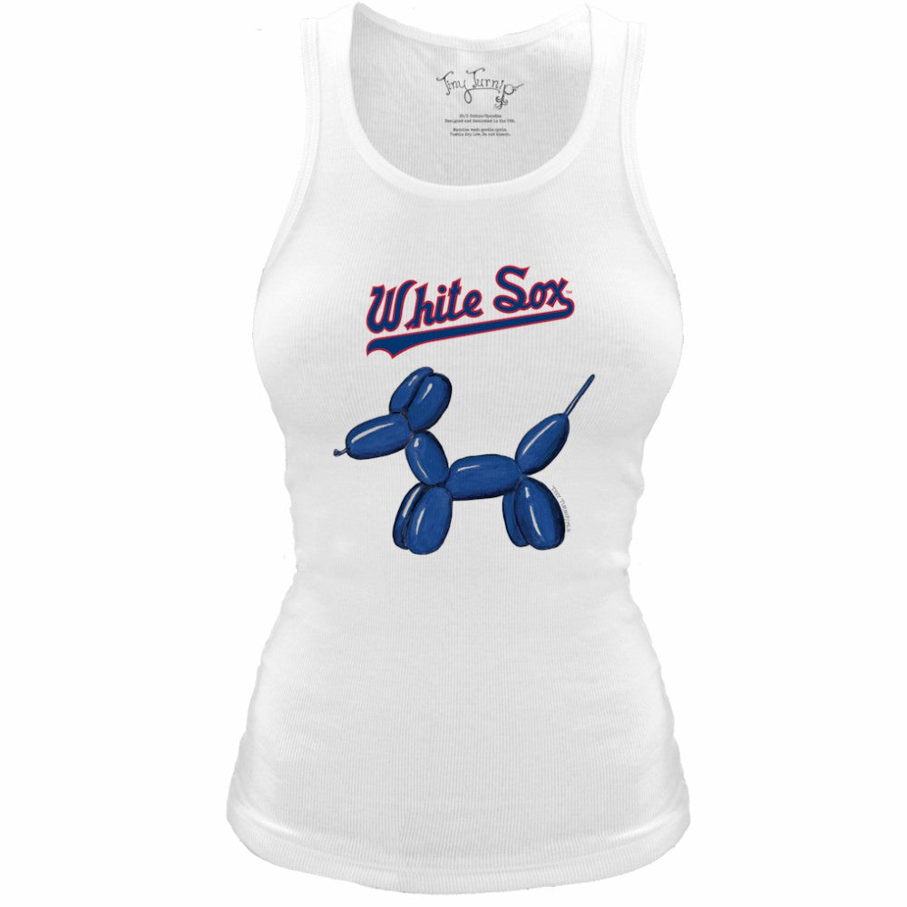 Chicago White Sox Tiny Turnip Women's Fitted Balloon Dog Tri-Blend Tank Top Lifestyle