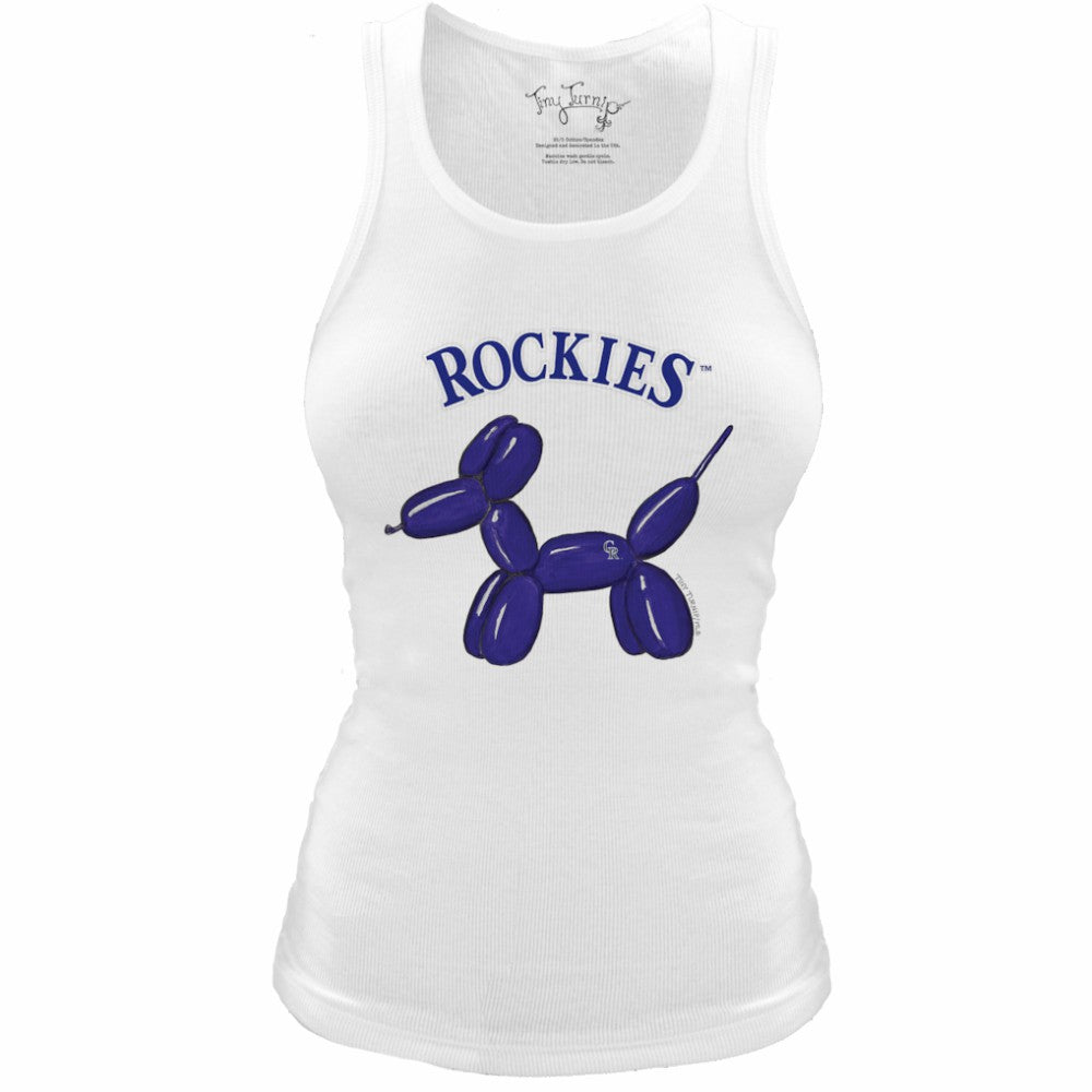Colorado Rockies Tiny Turnip Women's Fitted Balloon Dog Tri-Blend Tank Top for sale