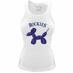 Colorado Rockies Tiny Turnip Women's Fitted Balloon Dog Tri-Blend Tank Top for sale