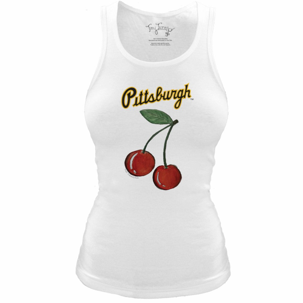 Pittsburgh Pirates Tiny Turnip Women's Fitted Cherries Tri-Blend Tank Top discount