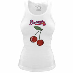 Atlanta Braves Tiny Turnip Women's Fitted Cherries Tri-Blend Tank Top for sale