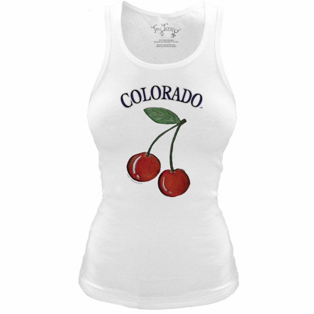 Colorado Rockies Tiny Turnip Women's Fitted Cherries Tri-Blend Tank Top On Sale