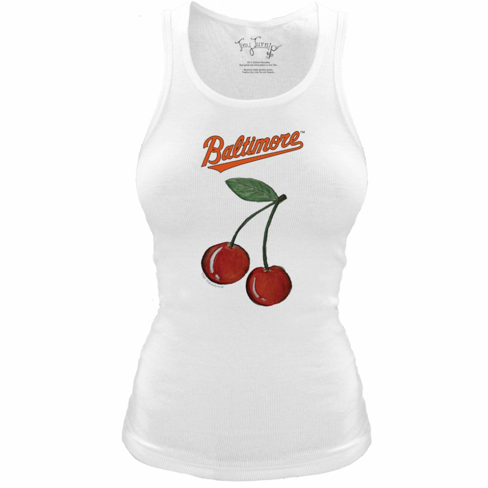 Baltimore Orioles Tiny Turnip Women's Fitted Cherries Tri-Blend Tank Top Online