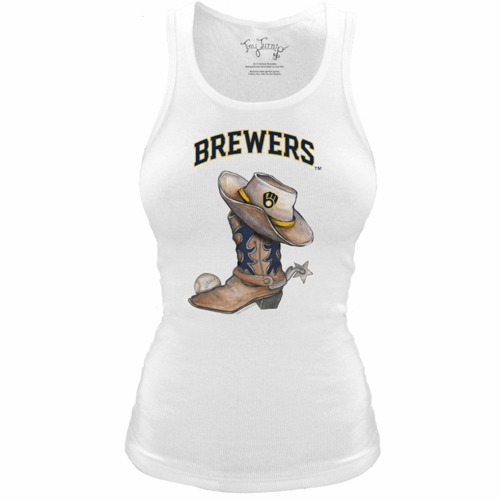 Milwaukee Brewers Tiny Turnip Women's Fitted Vintage Cowboy Boot Tri-Blend Tank Top Near Me