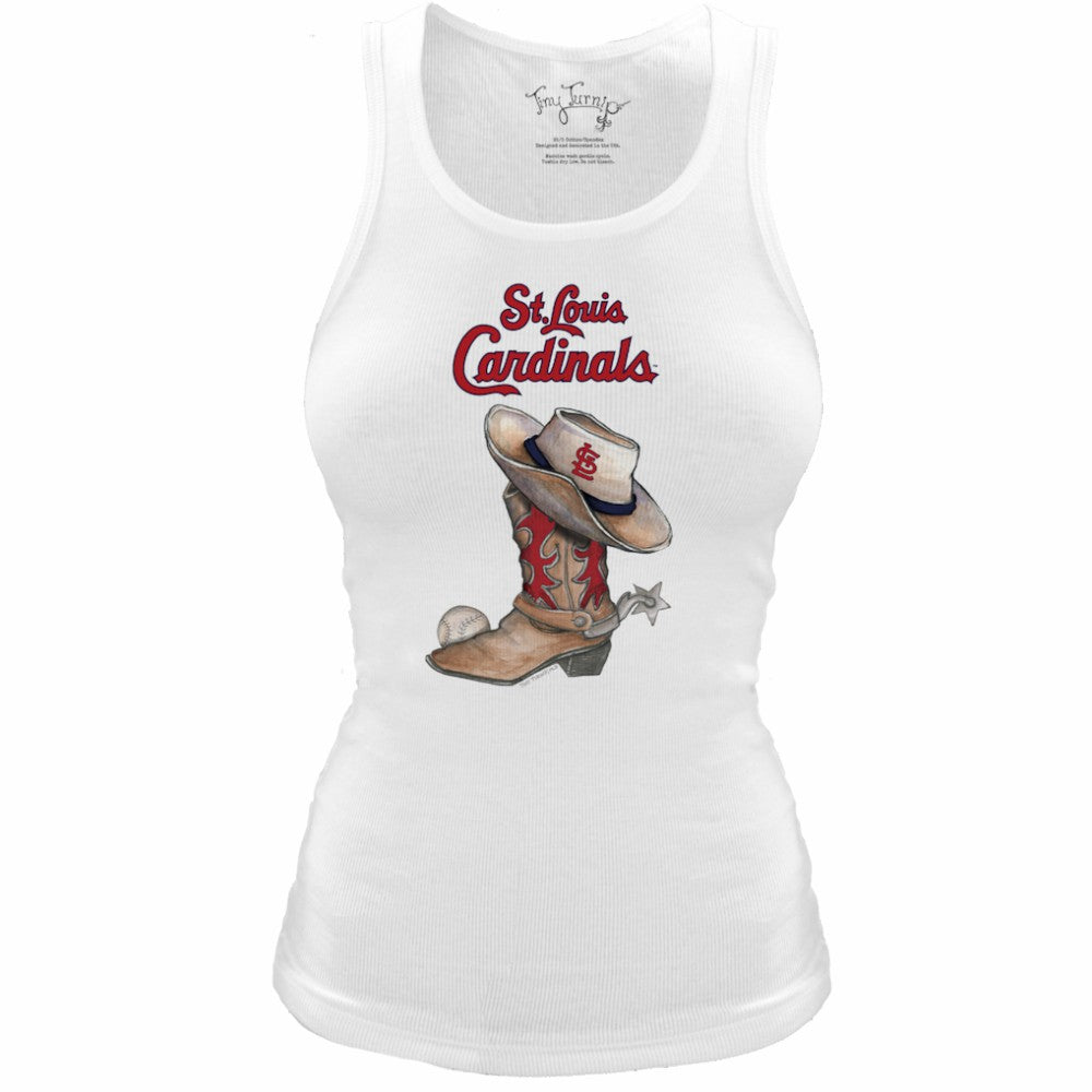 St. Louis Cardinals Tiny Turnip Women's Fitted Vintage Cowboy Boot Tri-Blend Tank Top Online