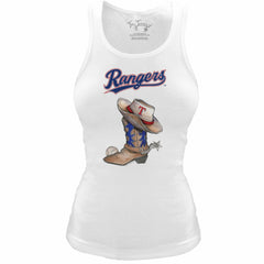 Texas Rangers Tiny Turnip Women's Fitted Vintage Cowboy Boot Tri-Blend Tank Top Near Me
