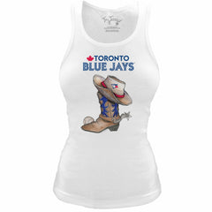 Toronto Blue Jays Tiny Turnip Women's Fitted Vintage Cowboy Boot Tri-Blend Tank Top Online