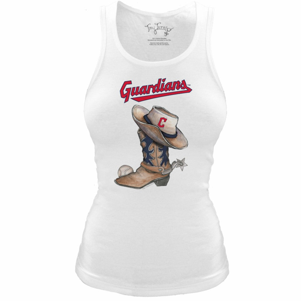 Cleveland Guardians Tiny Turnip Women's Fitted Vintage Cowboy Boot Tri-Blend Tank Top Sale