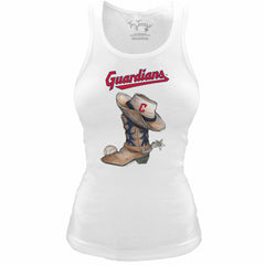 Cleveland Guardians Tiny Turnip Women's Fitted Vintage Cowboy Boot Tri-Blend Tank Top Sale