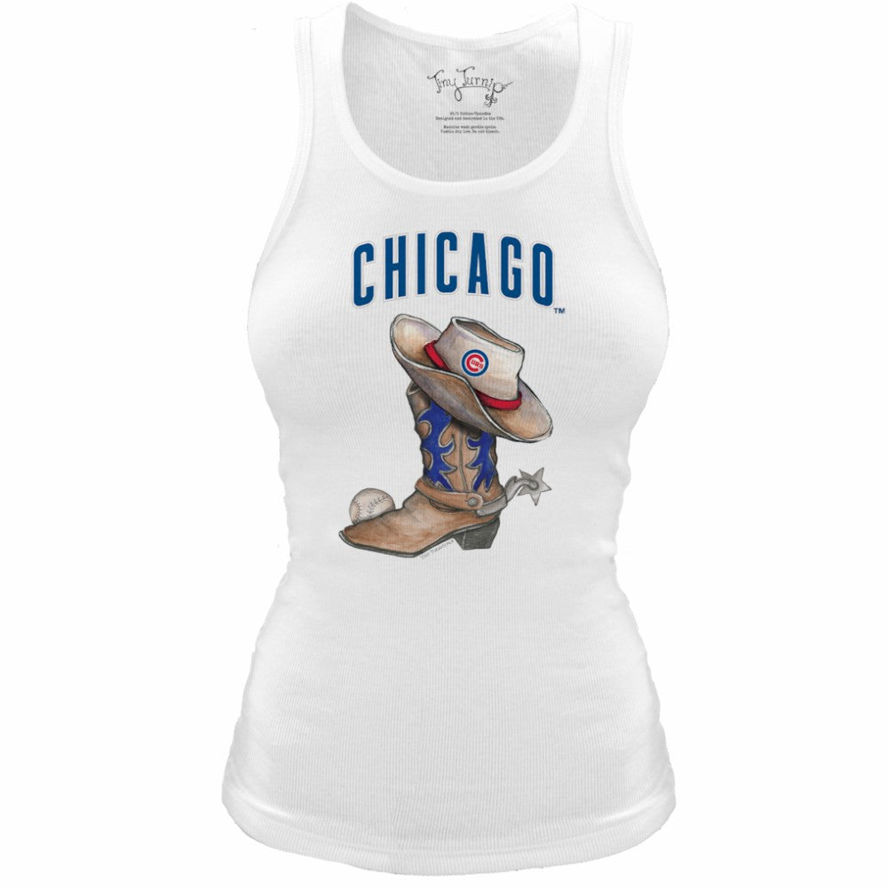 Chicago Cubs Tiny Turnip Women's Fitted Vintage Cowboy Boot Tri-Blend Tank Top Near Me