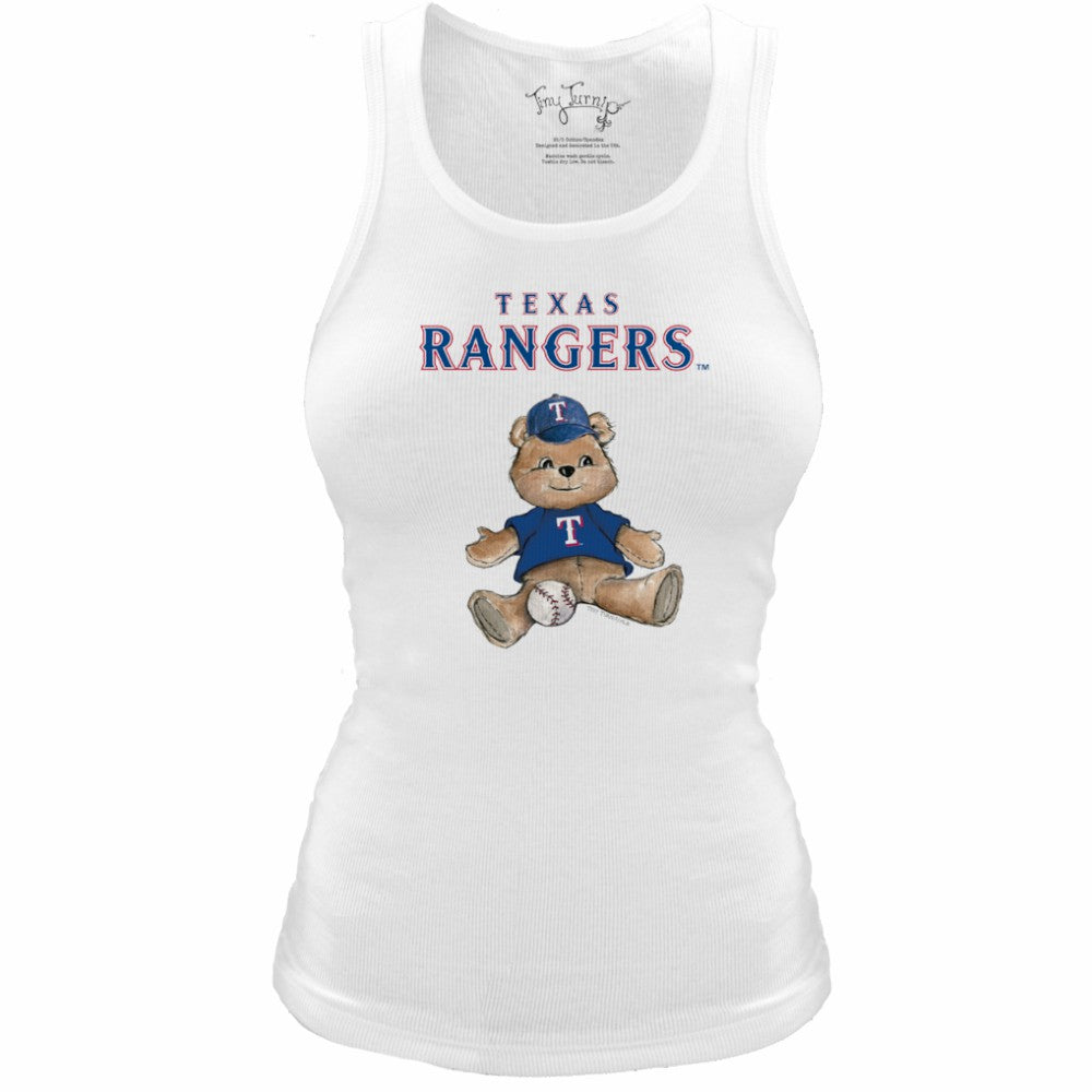 Texas Rangers Tiny Turnip Women's Fitted Teddy Bear Tri-Blend Tank Top Lifestyle