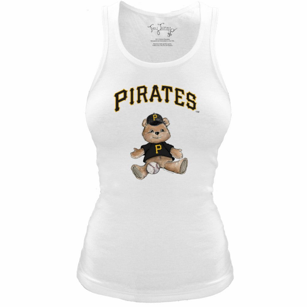 Pittsburgh Pirates Tiny Turnip Women's Fitted Teddy Bear Tri-Blend Tank Top for sale