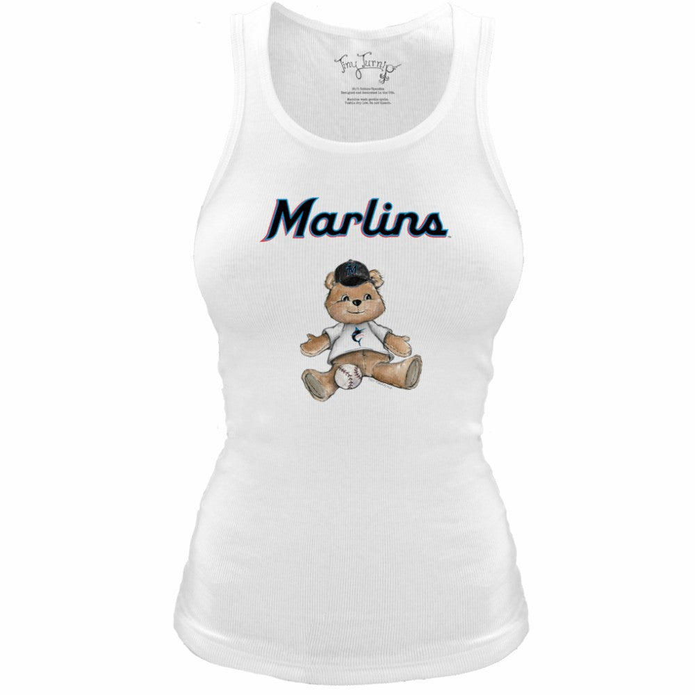 Miami Marlins Tiny Turnip Women's Fitted Teddy Bear Tri-Blend Tank Top for sale