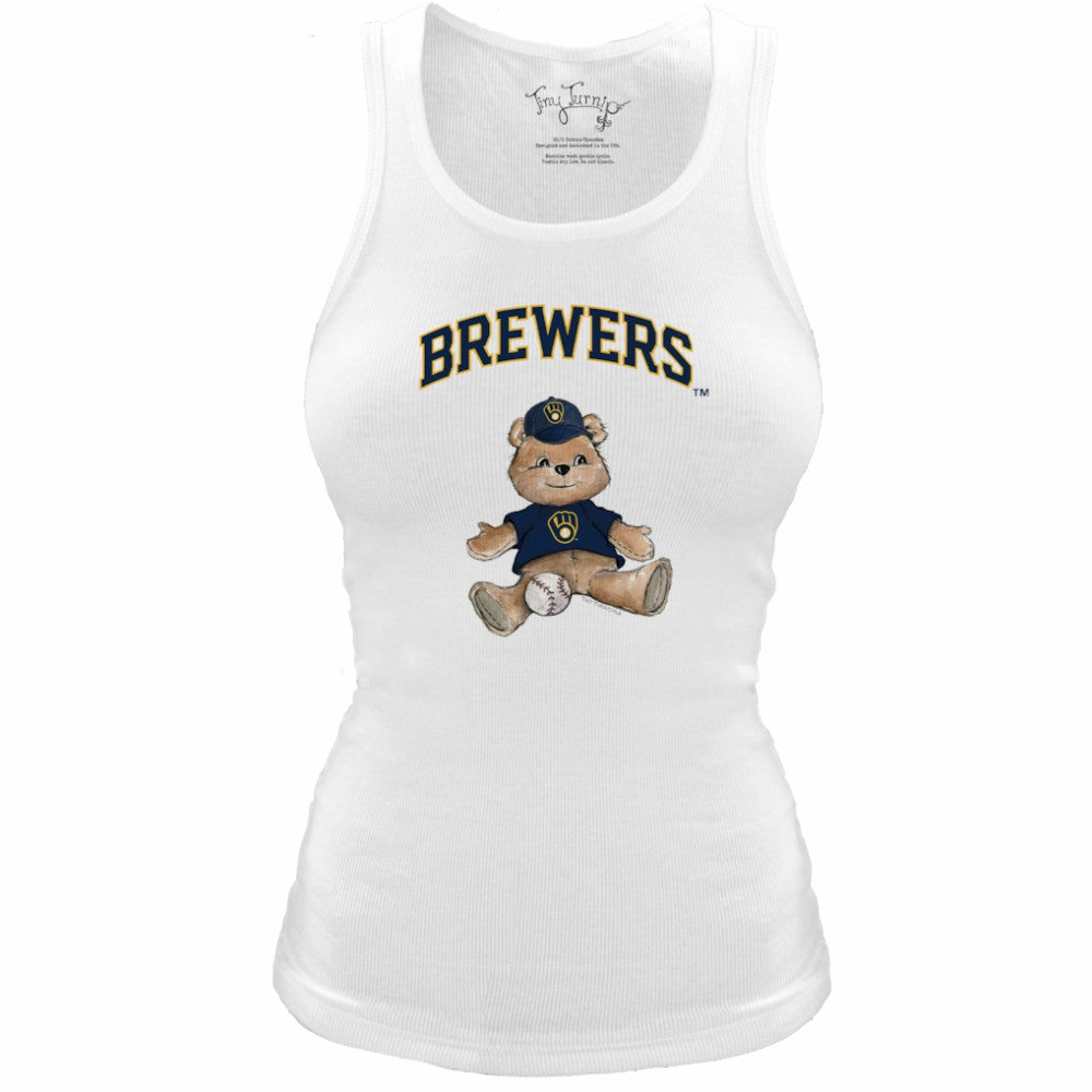 Milwaukee Brewers Tiny Turnip Women's Fitted Teddy Bear Tri-Blend Tank Top for sale