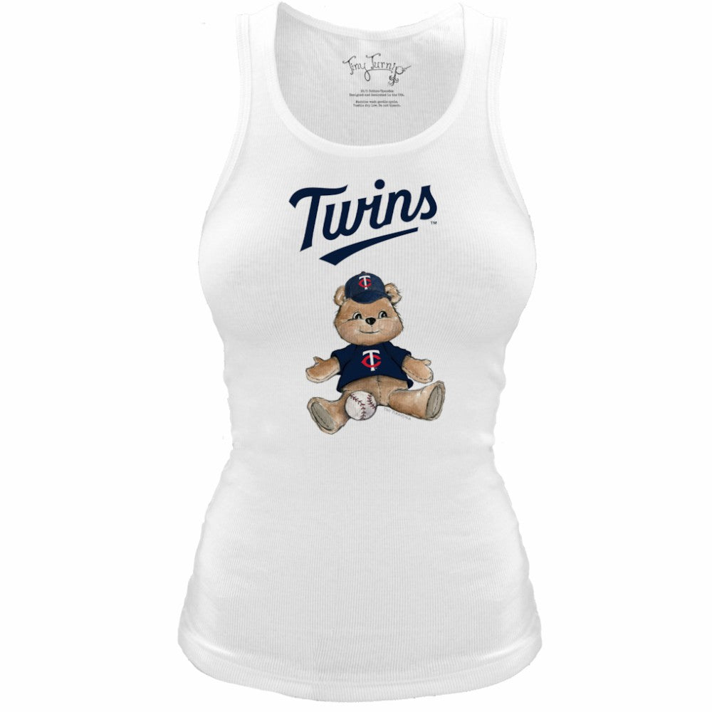 Minnesota Twins Tiny Turnip Women's Fitted Teddy Bear Tri-Blend Tank Top Lifestyle