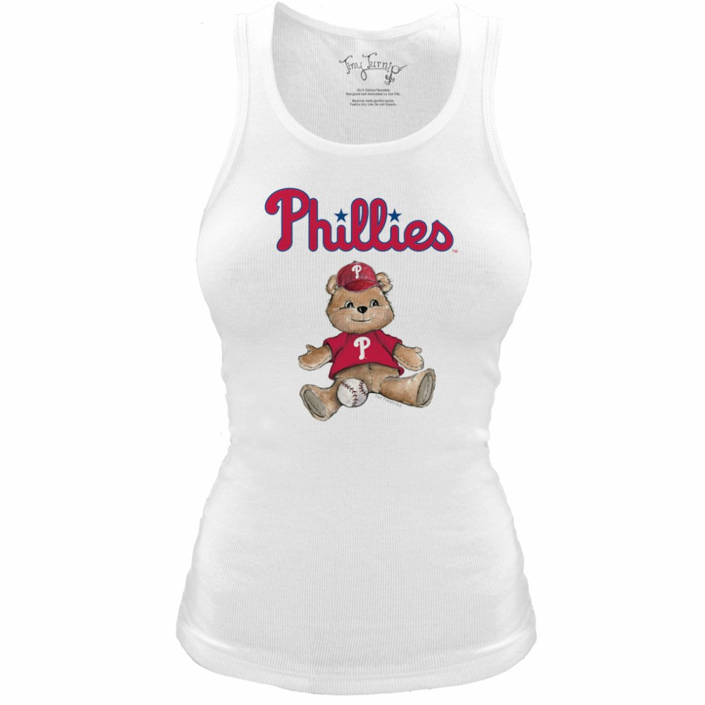 Philadelphia Phillies Tiny Turnip Women's Fitted Teddy Bear Tri-Blend Tank Top Sale