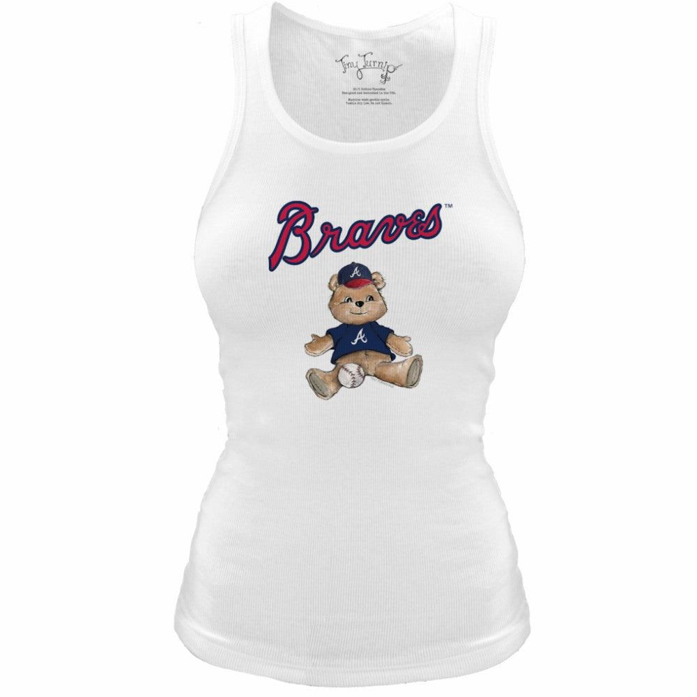 Atlanta Braves Tiny Turnip Women's Fitted Teddy Bear Tri-Blend Tank Top Lifestyle