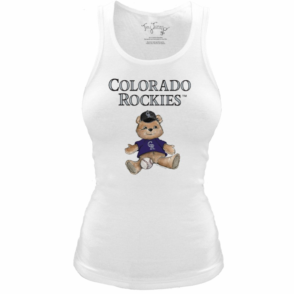 Colorado Rockies Tiny Turnip Women's Fitted Teddy Bear Tri-Blend Tank Top Online
