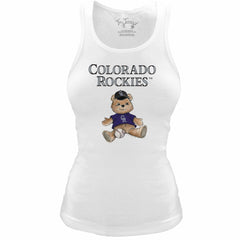Colorado Rockies Tiny Turnip Women's Fitted Teddy Bear Tri-Blend Tank Top Online