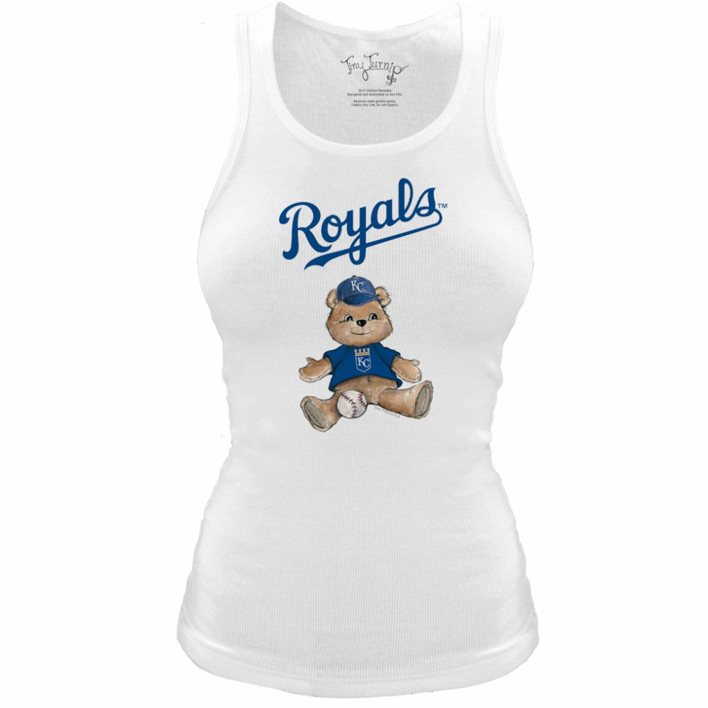 Kansas City Royals Tiny Turnip Women's Fitted Teddy Bear Tri-Blend Tank Top for sale