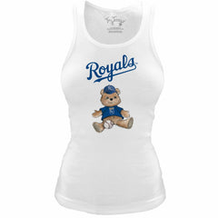 Kansas City Royals Tiny Turnip Women's Fitted Teddy Bear Tri-Blend Tank Top for sale