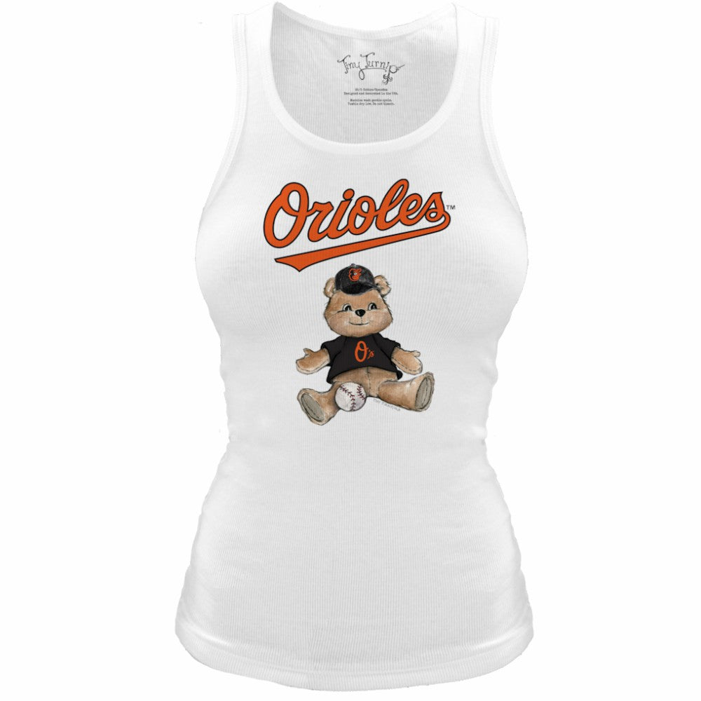 Baltimore Orioles Tiny Turnip Women's Fitted Teddy Bear Tri-Blend Tank Top Online
