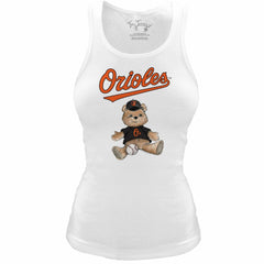 Baltimore Orioles Tiny Turnip Women's Fitted Teddy Bear Tri-Blend Tank Top Online
