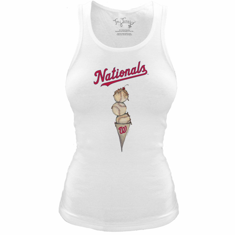 Washington Nationals Tiny Turnip Women's Fitted Triple Scoop Tri-Blend Tank Top On Sale