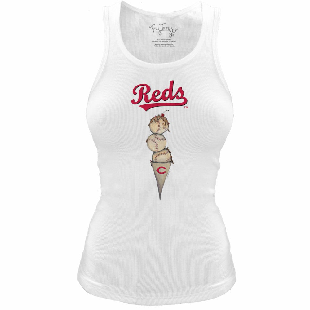 Cincinnati Reds Tiny Turnip Women's Fitted Triple Scoop Tri-Blend Tank Top Online